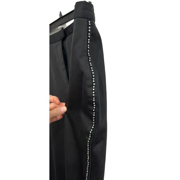 Express Stretch Black Pants With Rhinestone Trim Sz 10 - Picture 4 of 9